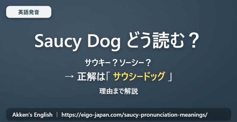 Saucy Dogの読み方｜サウキードッグ・ソーキードッグは誤読？正解はサウシードッグ