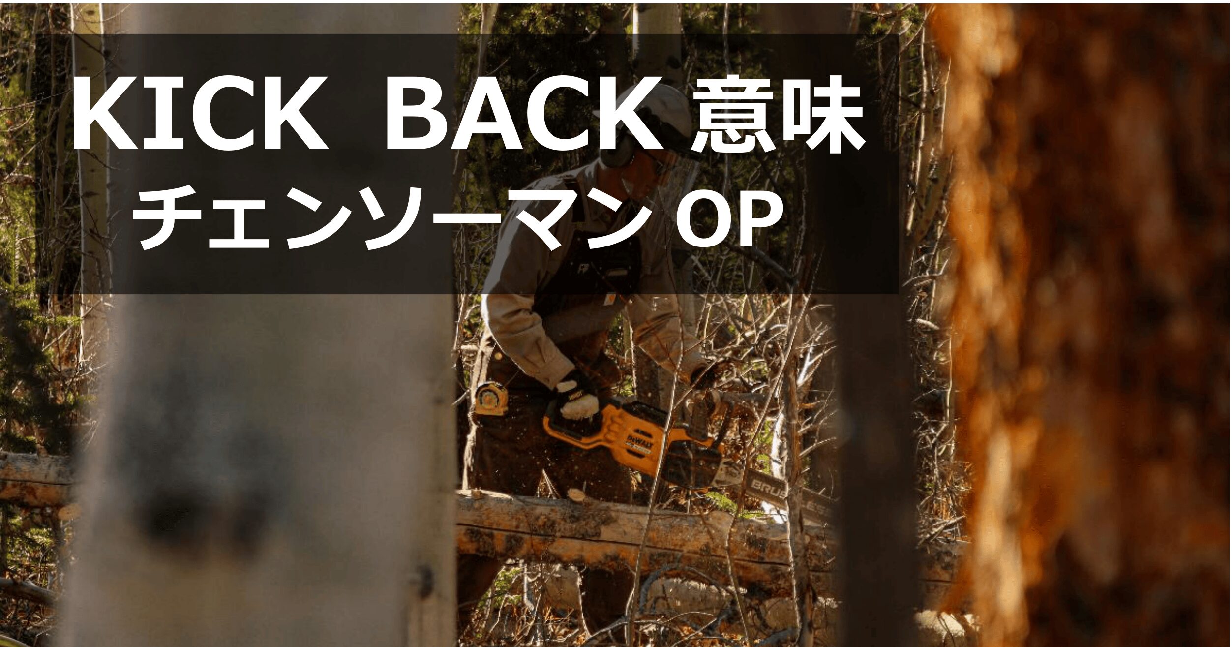 KICK BACK の意味｜くつろぐ・裏金・チェーンソーの反動を解説
