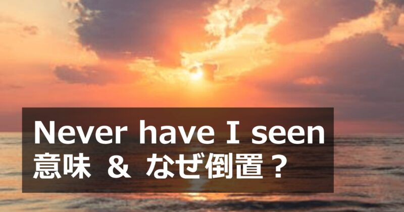 Never have I seen の意味と倒置のルールを解説する英語図解